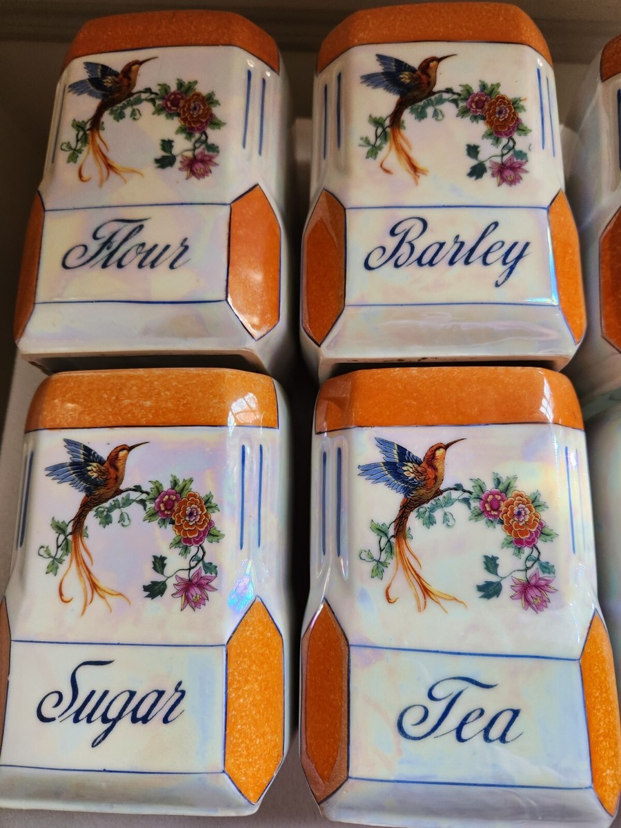 Victoria China Czechoslovakia Canisters Set of 6 Lusterware Victoria China Czechoslovakia Canisters Set of 6 Lusterware
