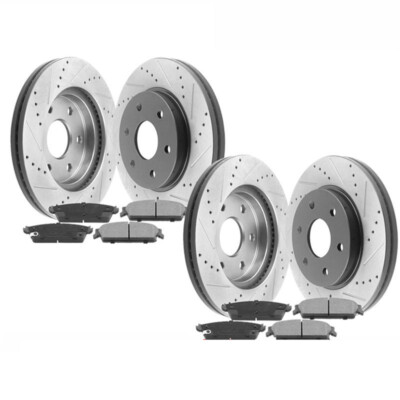Front Rear Disc Brakes Rotors and Ceramic Brake Pads For Ford F150 2010-2011