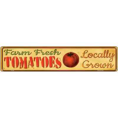 Farm Fresh Tomatoes 3''x12'' metal street sign plaque Home Door Garage Wall