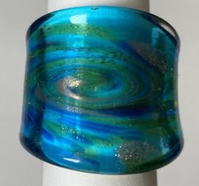 Unikat - Glasring Aquamarine Größe 56 ( NEU )