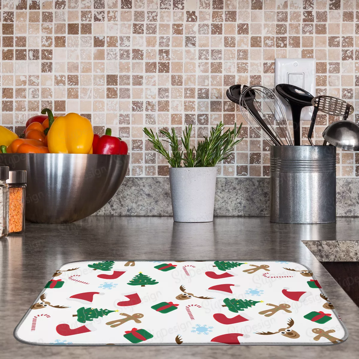 Christmas Dish Mat 