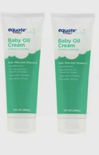 2 X Equate Baby Cream Oil Aloe Vera  Vitamin E Compare to Johnson's Creamy Oil
