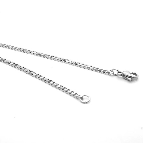 Wholesale 316L Stainless Steel 3MM Flat Curb Link Necklace NK Chain For Pendants - Picture 2 of 6