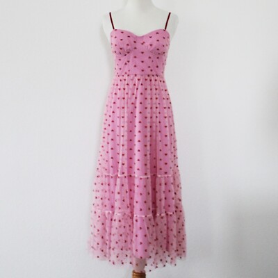 Betsey Johnson Classically Pink Heart Dress Size 2 Valentines Red Glitter Nwt