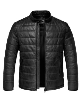 Amaci&Sons Lederjacke ELOY Lederjacke Herren Bomber Puffer Lederjacke