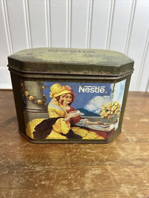 Nestle'  Advertising Tin - 1988  Gold