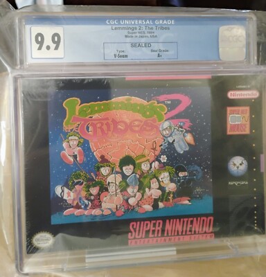 Lemmings 2: The Tribes Super Nintendo SNES 1994 V-Seam CGC 9.9 A+