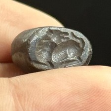 Old Ancient Roman Animal Intaglio Stone Bead Stamp
