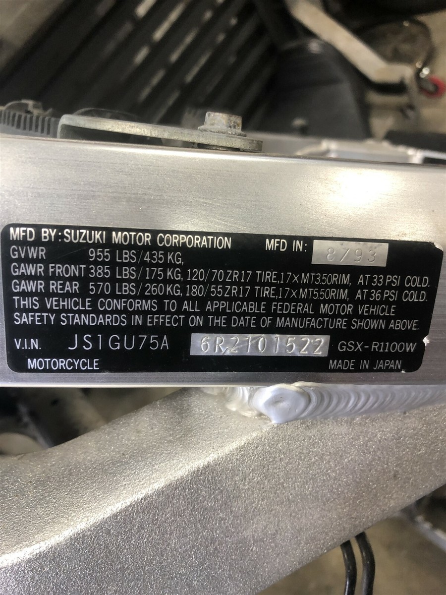 スズキ 欄 94 Suzuki GSXR GSX R 1100 GSXR1100 Frame Chassis | eBay