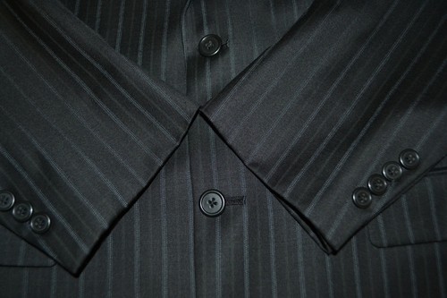 Austin Reed London Men's Black Pinstriped 2 Front Button Suit Sz 40R Wst 34x31 - Picture 5 of 12