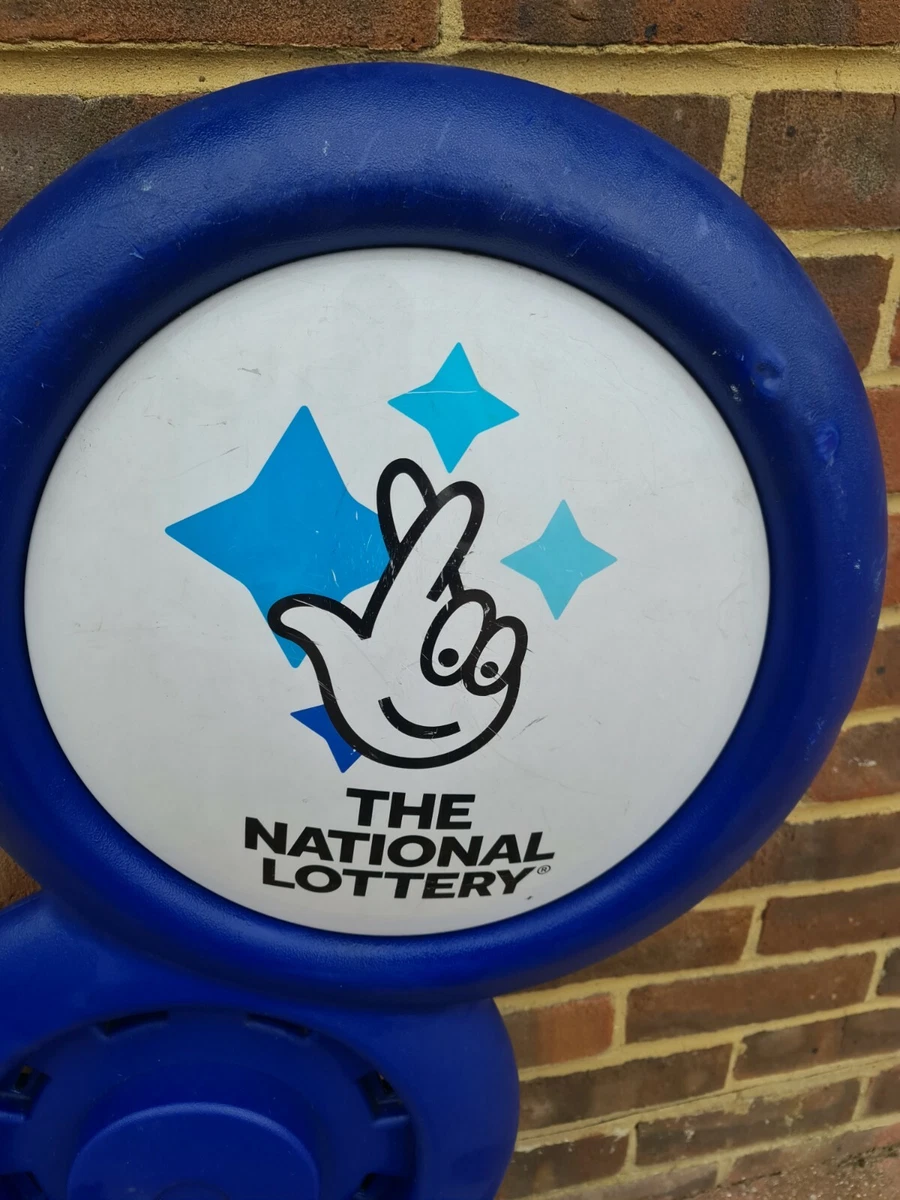 National Lottery Sign Man Cave Advertisement on Blue Plastic No