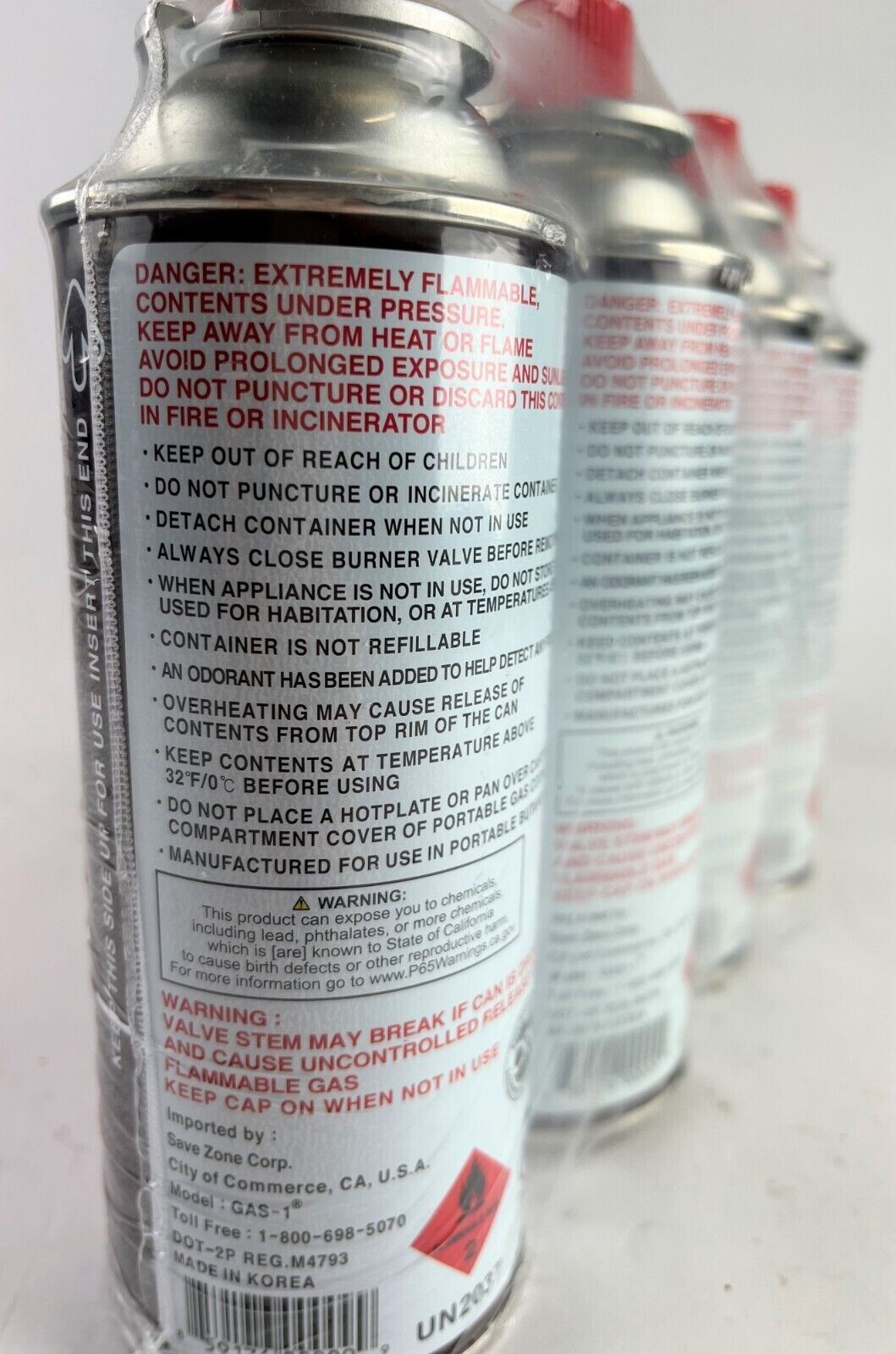 4 Pack Gas One Butane Fuel Canisters 8oz Butane Gas Cartridges, Stove ...