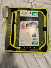 Five Star Mead 2 Inch Zipper Binder, 3 Ring Binder, Expansion Panel Gray/Green