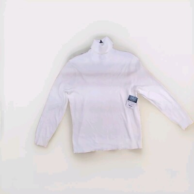 ABBOTT ELEMENTARY Rib Knit Ivory Turtleneck Sweater Size M