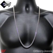 30"MEN's Stainless Steel 4.5mm Silver Franco Box Cuban Curb Chain Necklace