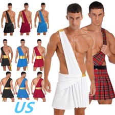 Disfraz de toga de Halloween para hombre Roma griega correa de un hombro falda de juego de rol