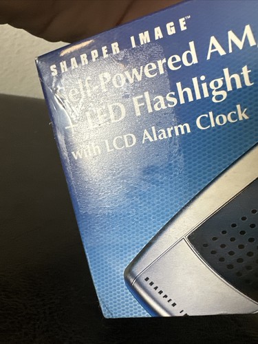 Sharper Image Self Powered AM/FM Radio + Led Flashlight With alarm Clock - Picture 6 of 7