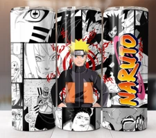 Naruto Uzumaki Shippuden Anime Design Tumbler 20oz Skinny Cup Mug Lid w/ Straw