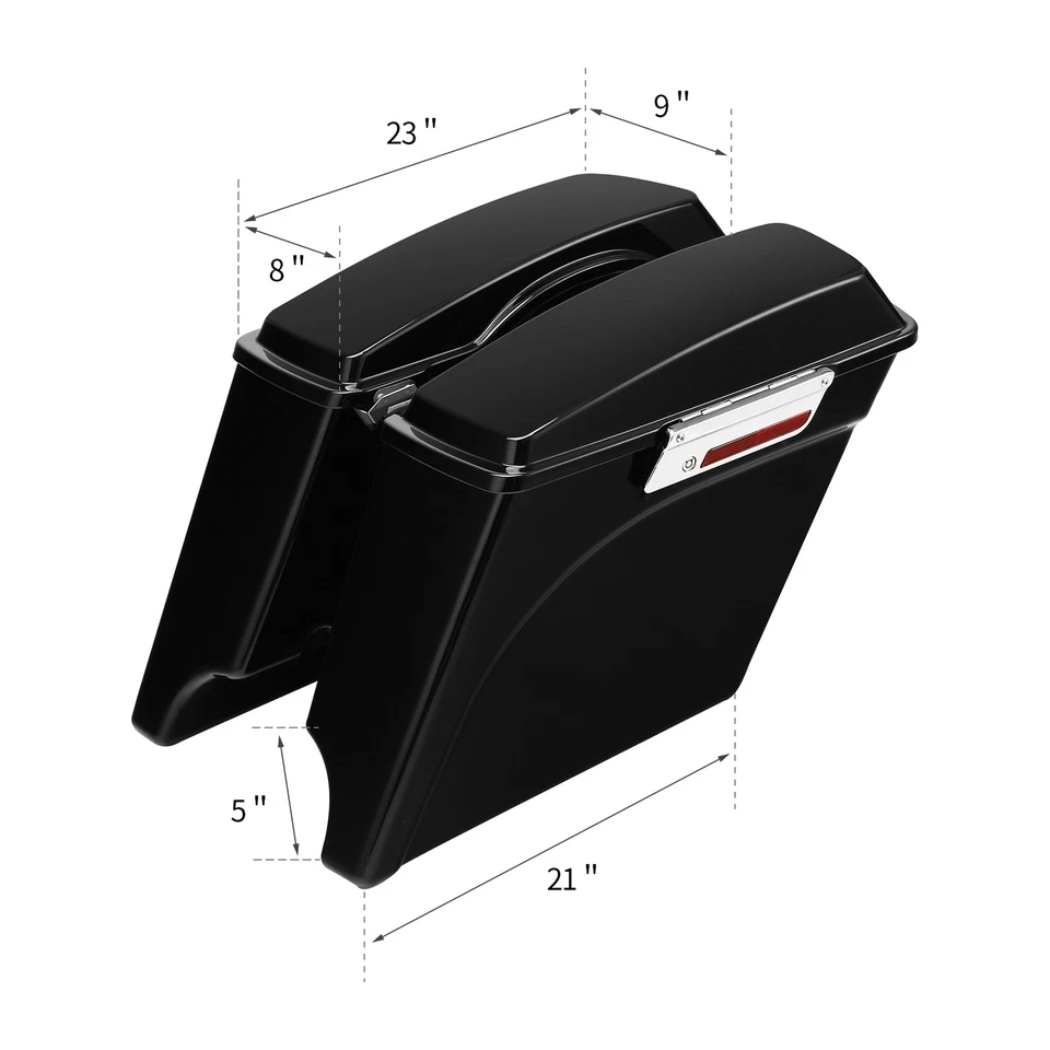 Alforjes esticados 5" e para-lama traseiro adequados para Harley Electra Road Glide 09-13 EUA - Imagem 3 de 4