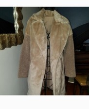 nine west Tan faux fur coat size XS