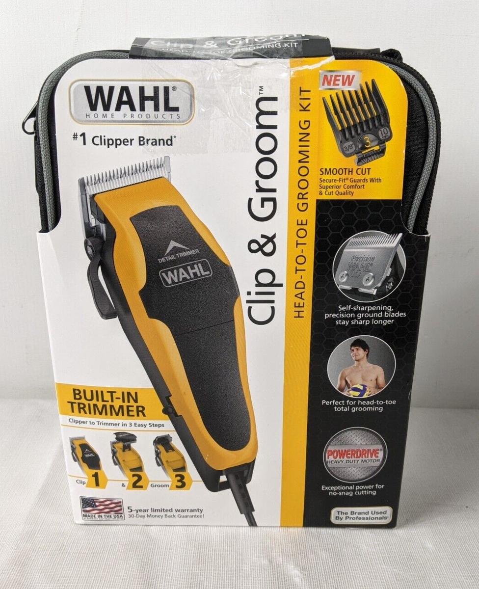 Wahl Clip n Groom Men's Haircut Kit with Built in Finishing