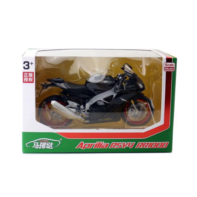 1:12 Aprilia RSV4 RR1000 Motorcycle Model Diecast Toy Vehicle Boys Toys Black - Image 4 of 4