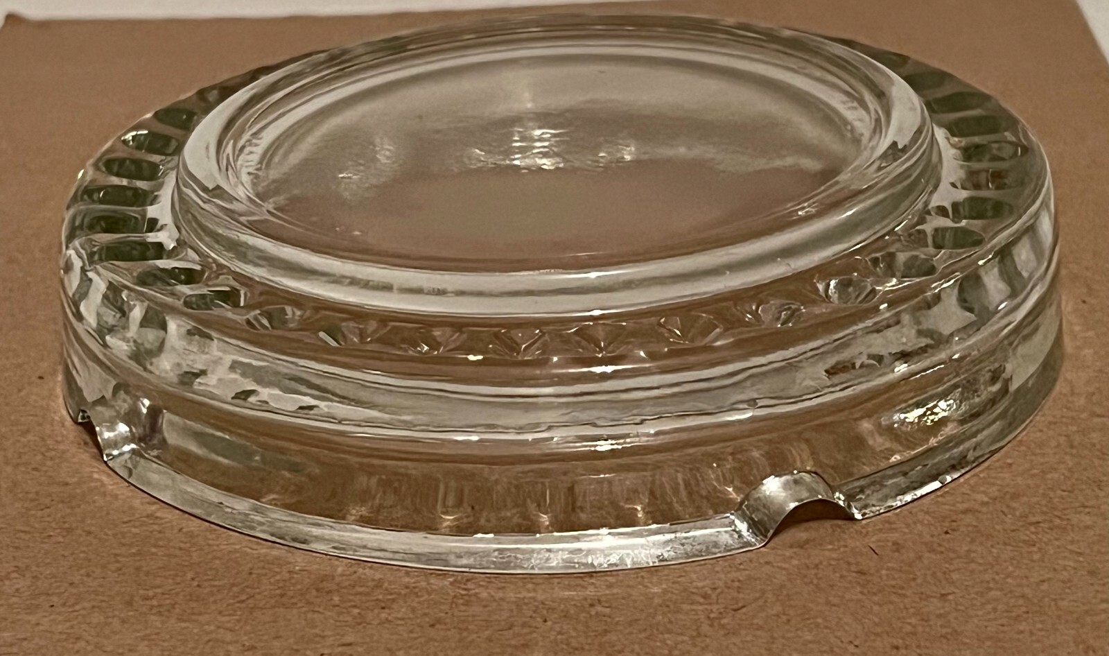 Vintage Ashtray Heavy Clear Glass No Metal Base Raven Head Company of England