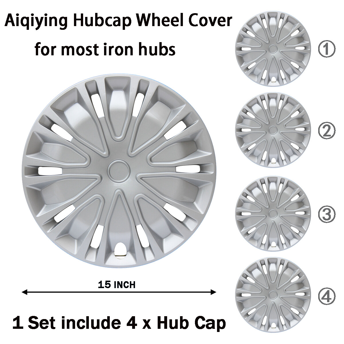 Set of 4 15 inch Wheel Rims Cover Auto Drive Hubcaps Rims for R15 Tire