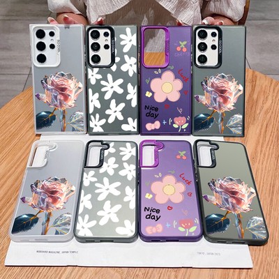 Hülle für Samsung S25 S24 Ultra S23 S22 A55 A16 A15 Laser Blume IMD Schutz Case