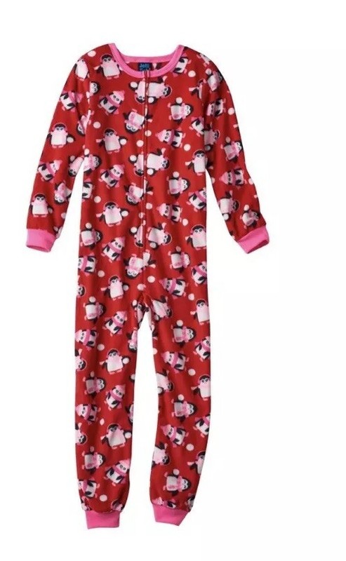 Jellyfish Pattern One Piece Blanket Sleeper Girls Size Extra Small (4/5)Penguins