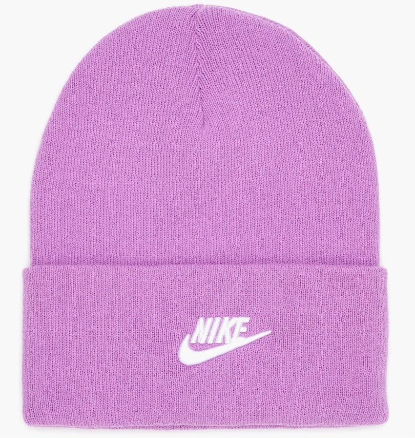 Nike Peak Tall Cuff Futura Beanie Purple White Unisex 1 Size