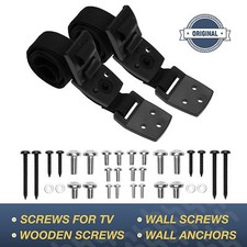 TV Furniture Anti-Tip Safety Anchor Strap for Baby Proofing Flat Screen 2 Pack
