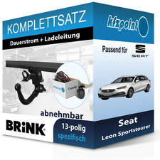 Für Seat Leon Sportstourer 20- BRINK Anhängerkupplung abnehmbar + 13polig neu