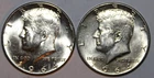 1964-D and 1964-P Kennedy Half Dollars - AU - #1629K50