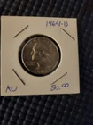 1964-D Washington Quarter  Uncirculated Denver Silver 25C Uncertified