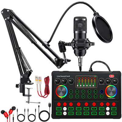 Podcast Equipment Bundle 48V Condenser Microphone Bundle w/M300 Voice Changer US