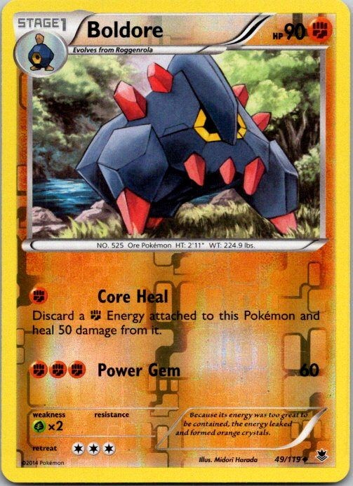 Boldore 49/119 Reverse Holo Uncommon XY - Phantom Forces LP