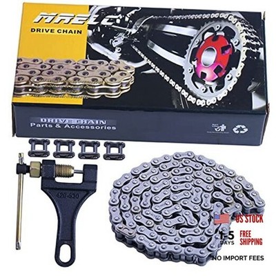 428H Motorcycle Chain+ Chain Breaker,-links Heavy Duty Drive Chain 104