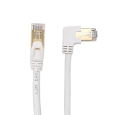 6.6FT White 90 Degree Downward Right Angle Cat 6 Ethernet Cable for PC Router