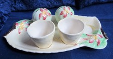 Vintage Carlton Ware Apple Blossom Cruet Set Egg Cups Salt Pepper c1938
