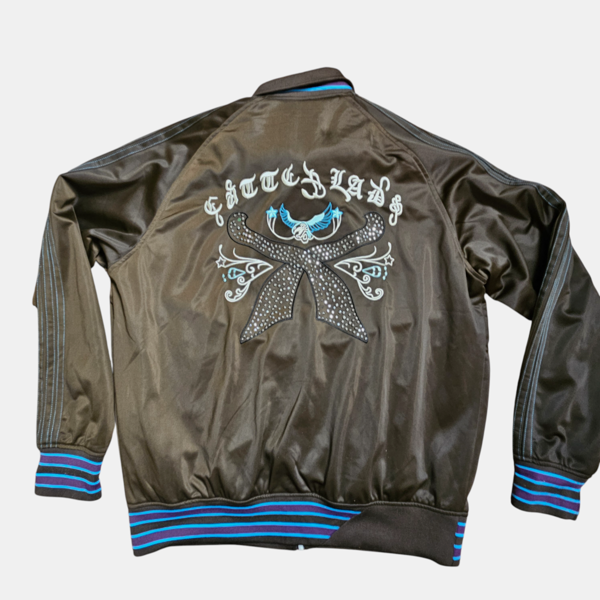 Artful Dodger Embroidered Beaded Bomber Jacket 3XL Hip Hop Skater 