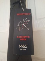 New MARKS & SPENCER WINDTECH MENS BLACK AUTOMATIC FULL SIZE UMBRELLA