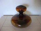 New ListingVintage Amber & Brown Large Decanter / Bottle with Stopper - Blenko Glass