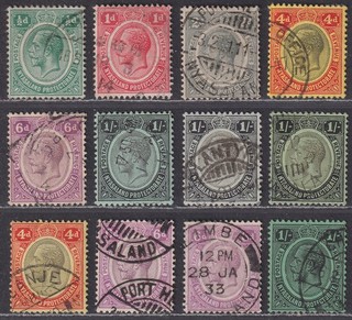 Nyasaland 1913 33 King George V Selection to 1sh Used