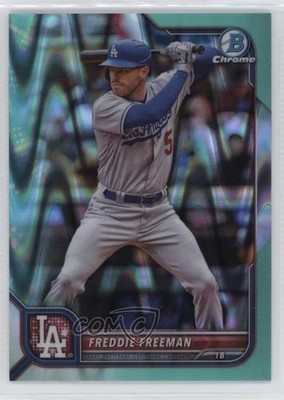 2022 Bowman Chrome Aqua RayWave Refractor 107/199 Freddie Freeman #100 pe8
