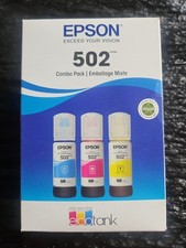 Genuine Epson 502 Ink Combo Pack for ECO-TANK ET-2850 3850 4850 Printers-OEM-3PK