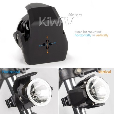 3'' round fog lamp halogen H3 12V 55W ECE black shield xPAIR fits MV Agusta