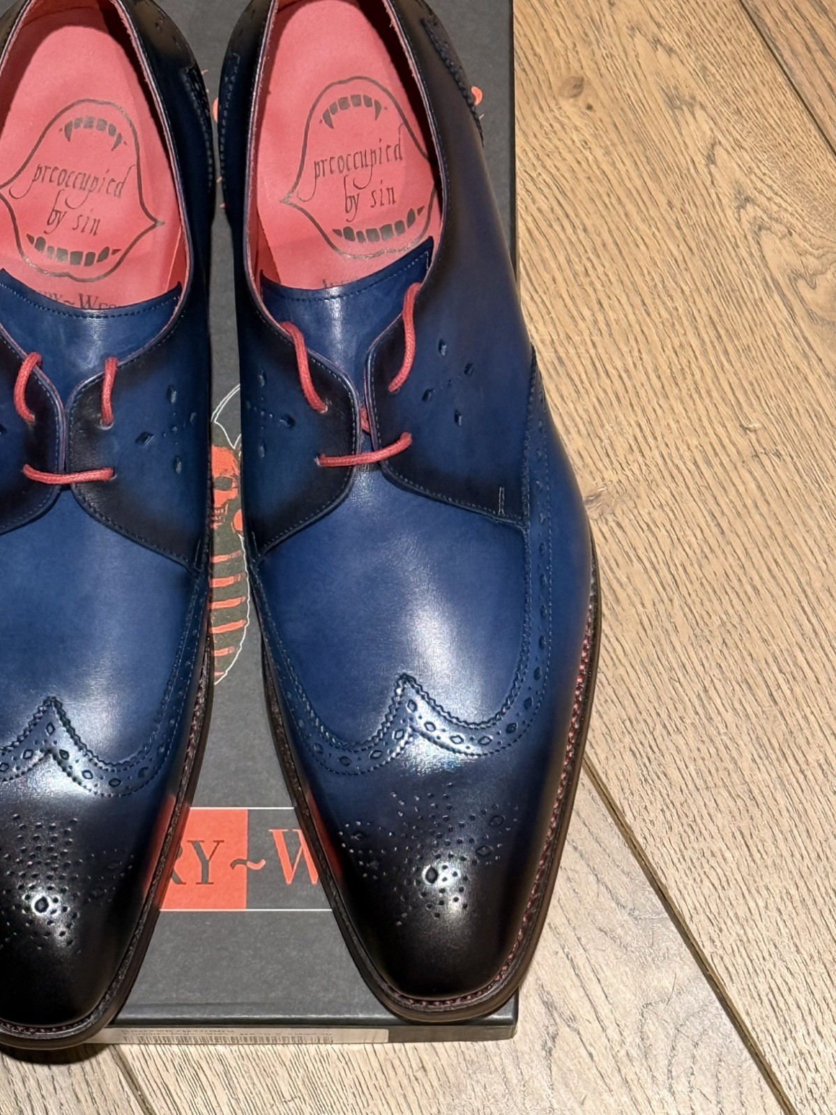 JEFFERY WEST Bon Viveur Floyd Wing Tip Gibson Cian Blue Shadow Crust UK10.5 image 10