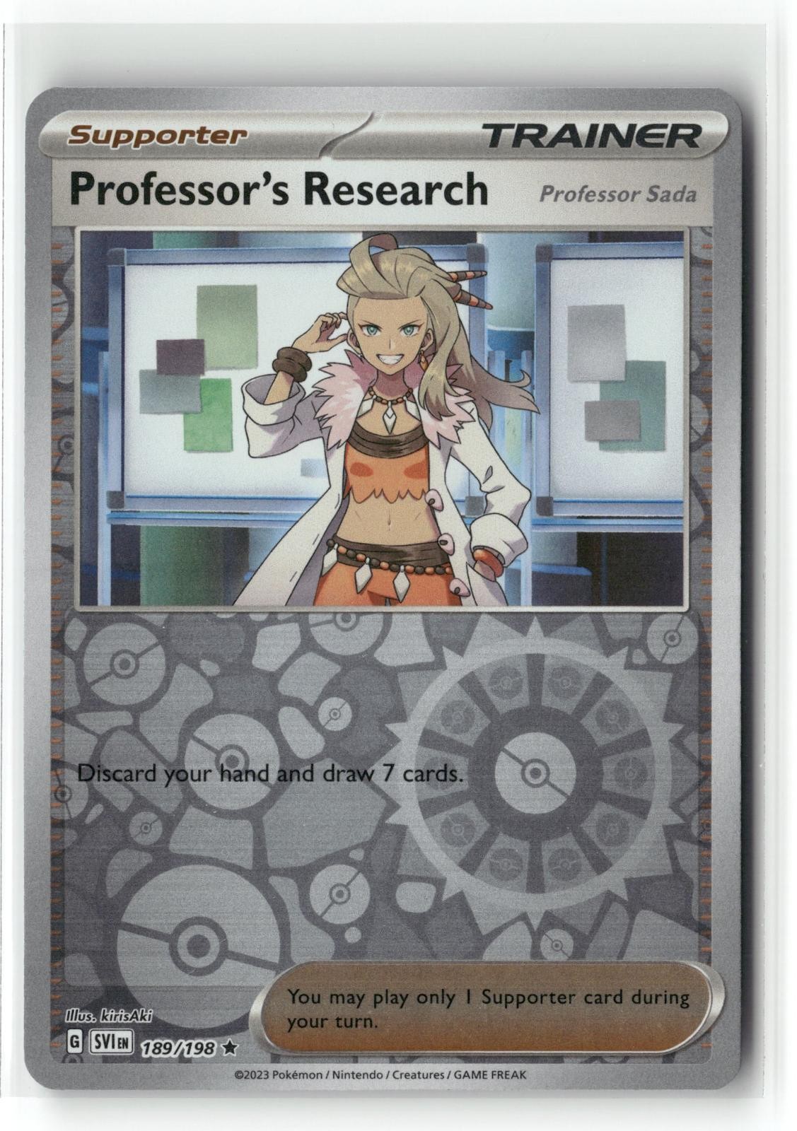 Professor's Research (Professor Sada) 189 Reverse Holo SV Pokemon NM