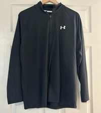 Men's Under Armour 1/2 Zip Pullover Long Sleeve Black Shirt
